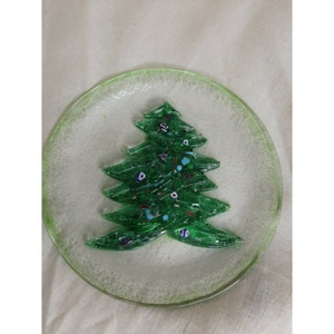 Murano Christmas‎ Tree Plate Millefiore